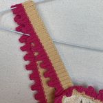 ZARA  womens size small knit crop tank hearts crochet cream pink kawaii button Photo 6