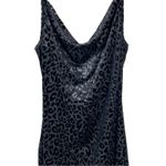 SheIn  Black Velvet Leopard Cowl Neck Mini Slip Dress Size S Photo 3