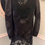 Witchy Goth Rock Punk Alternative Victorian Steampunk Black Lace Leather Top S Photo 0