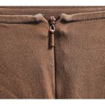 Jones New York  Silk Midi Skirt Brown Side Zip Pockets Size 10 Photo 2