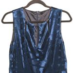 T Tahari Womens Bodycon Dress Blue Burnout Cut Out Velour Sleeveless Sexy Zip M Photo 2