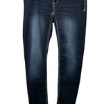 Hydraulic  Dark Wash Skinny Jeans with White Stitching Pocket Embellishment Y2k Photo 0