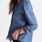 Madewell Denim Tie Sleeve Shirt Size Small Blue Buttondown Photo 0