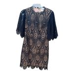 Dress the Population  Black Toni Lace Flutter Sleeve Mini Dress Size Small NWT Photo 2