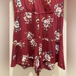 Xhilaration Burgundy Dark Red Purple Floral Short-Sleeve Romper - XS Photo 6