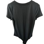 White Birch Black Ribbed Bodysuit Size Small V Neck Photo 4