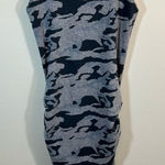 ✨ Monrow Camo Fitted Midi Dress Gray Black Small Gray Photo 0