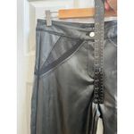 The Kript  Faux Leather Open Fish Net Panels Straight Leg Pant Large 31.5 Inch Inseam Photo 3