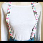 Retro Neon Mustache Suspenders, Multicolored & Adjustable Blue Photo 2