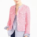 J. CREW Peplum Tweed Jacket Neon Fuchsia Classic Fit Size 4 Pink Photo 0