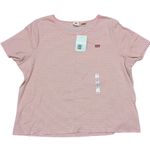 Levi's 🆕 Plus 4X Babydoll Top Short Sleeve Ribbed Tee Shirt Pink Striped NWT Photo 0