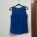 Talbots  Royal Blue Sleeveless Tank Blouse Quarter Button Medium Petite Photo 3