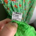 Banjanan Iris Floral Maxi Ruffle Tier Sleeveless Sheath Cotton Green Dress XS Photo 14