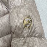 Michael Kors MICHAEL Beige Satin Specks Chevron Quilted Puffer Jacket Size M Photo 12
