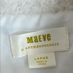 Anthropologie Maeve by  Size Large Cinched Faux Fur Winter Coat in Ivory Overcoat Photo 4