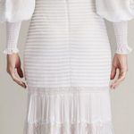 Tadashi Shoji NEW Nyssa Bishop Sleeve Lace Pintuck Long SleeveMidi Dress sz 6 Photo 1