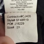 Calvin Klein Jeans Long Sleeve Black Top with White Metallic Silver Flowers 2X Photo 6