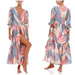 Boamar Zain Collage Leaves Cover Up Dress Size Medium Pink Photo 15