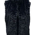 Betsey Johnson  Black Faux‎ Fur Vest Women's Size Large Photo 0