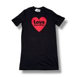 LOVE MOSCHINO Black Heart Logo T Shirt Dress Women Made in Turkey Size 8 Photo 1
