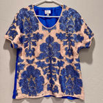 Tracy Reese  Neiman Marcus‎ for Target Blue Sequined Short Sleeve Top Small NYE Photo 0