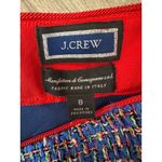 J.Crew Autumn Tweed Skirt Blue Red White Multi Color Size 8 Made in Italy Fabric Photo 3