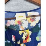 Maeve Anthropologie Evaline Dress S Blue Floral Smocked Waist Cap Sleeve Photo 1