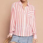 3/$15 The Good Jane Sun Ray Micha Shirt Peach White S Photo 8