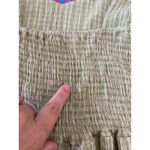 Mango  Gingham Check Midi Dress Size 6 Green Tan Square Neck Summer Cottagecore Photo 12