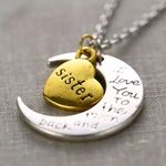 I LOVE YOU Dear Sister Heart Pendant Necklace Multiple Photo 1