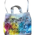 Disney Parks Original Princesses Watercolor White Leather Multicolor Tote Bag Photo 0