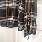VERO MODA Tie Sleeve Crewneck Plaid Blouse Photo 2