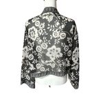 Anthropologie Black & White Floral Long Sleeve Shall One Size Photo 7