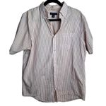Lands' End Unisex Medium Striped Button Shirt 15 - 15.5 Neck Pin-Stripe Nautical Photo 0