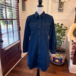 NYDJ  NWOT Dark Indigo Reese Long Sleeve Denim Shirtdress w/ Pockets! Photo 3