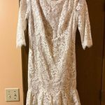 Tadashi Shoji SHO  White Lace Mini Dress with Lace Up Back Photo 2