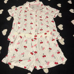 Derek Heart  White Pajama Set with Cherry Print Photo 0
