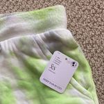Free People NEW  Kelly Tie Dye Sweat Shorts Citron Green Grey Size XS Lounge NWT Photo 2