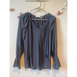 Ramy Brook  Noria Pale Blue Top with Bell Sleeve and Tassel Blouse Photo 2