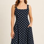 Ralph Lauren Lauren Black Polka Dot Dress With Pockets | Pleated Fit & Flare Photo 0