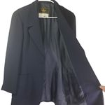 Fendi 365 Size 10 Navy Solid Button Front, Textured Jacket EUC Photo 4