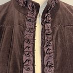 Peter Nygard  Brown Velvet Puff Sleeve Jacket Size 16 Photo 3