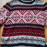 Vtg Basic Editions Sweater Fair Isle Ski Pullover Size Medium Red Photo 1