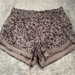 Athleta  printed mesh Leopard Print Athletic racer Shorts 4” medium Photo 0