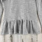 BCBGeneration  Sweater Womens XXS Gray Black Lace Shoulders Peplum Hem Photo 3