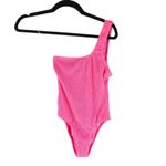 Good American Always Fits Hot Shoulder One Piece Swimsuit Pink 7/8 4XL/5XL Photo 1