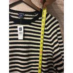 Gap  Sweater Size XL Stripped Black White Lamb Wool NEW Crew neck Preppy Photo 5