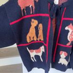 Maeve NWT Anthropologie Dogs Tie-Front Cardigan in Navy Dog Photo 6