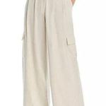 New  Linen Pants sz XXL Aqua Linen Cargo Pants Beige tan linen Photo 0