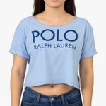 Ralph Lauren Polo‎  blue oversized cropped logo t-shirt women's small Photo 0